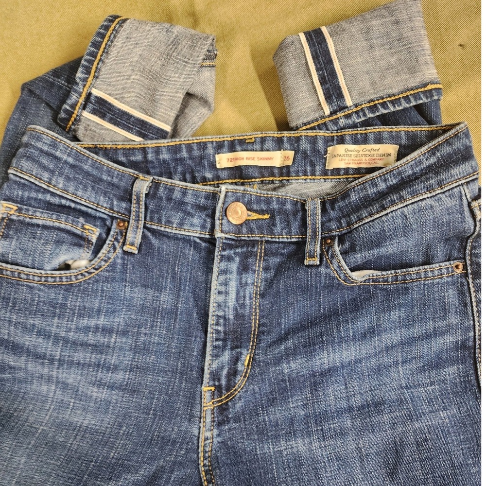 🔥Levi's SELVEDGE 721 High Rise Jeans. streetwear Y2K Retro Coastal Cowgirl Mom